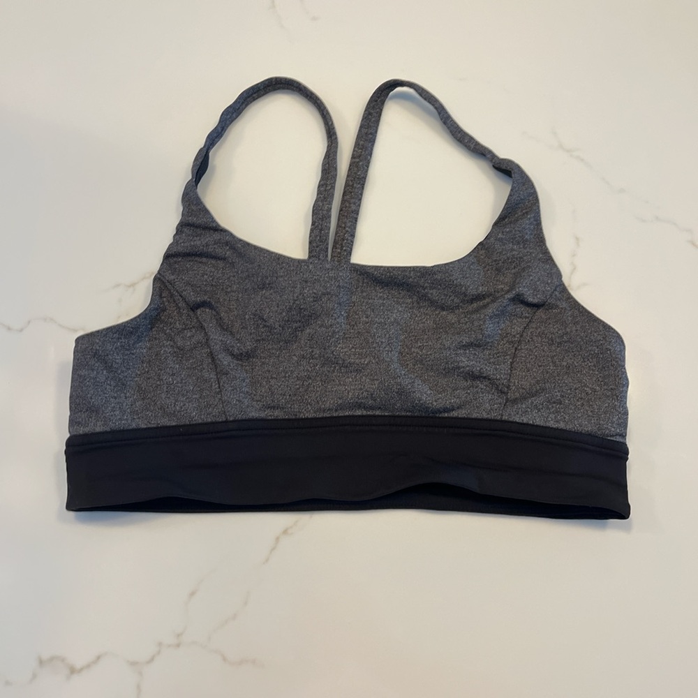 Lululemon train times bra Gray and Black Sports Bra